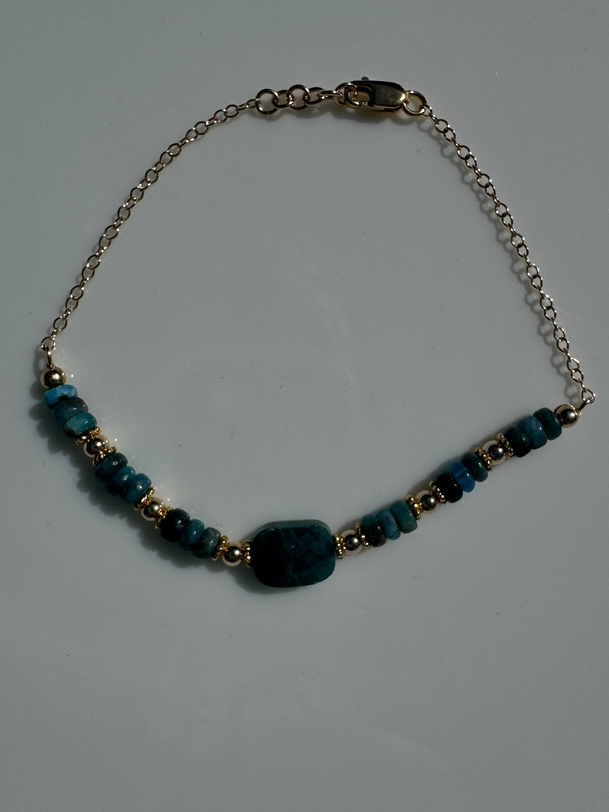 Gold Filled Apatite Gem Stone Bracelet