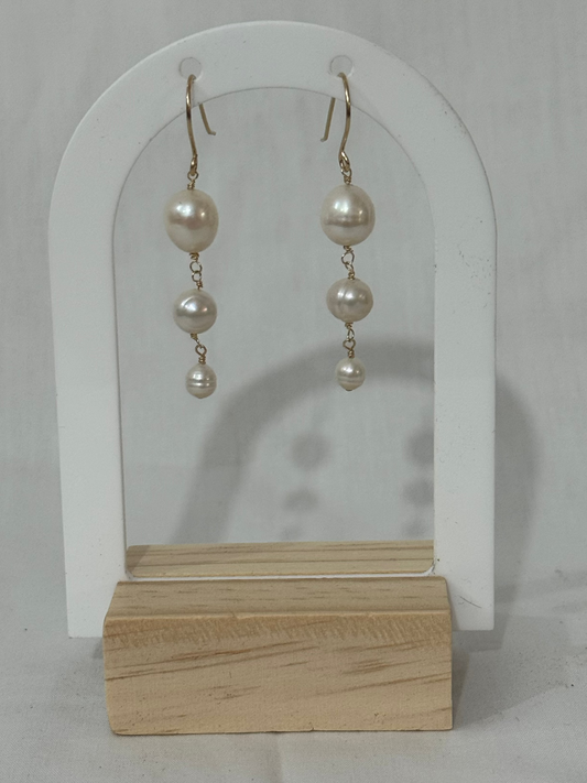 Triple Drip Pearl Earrings