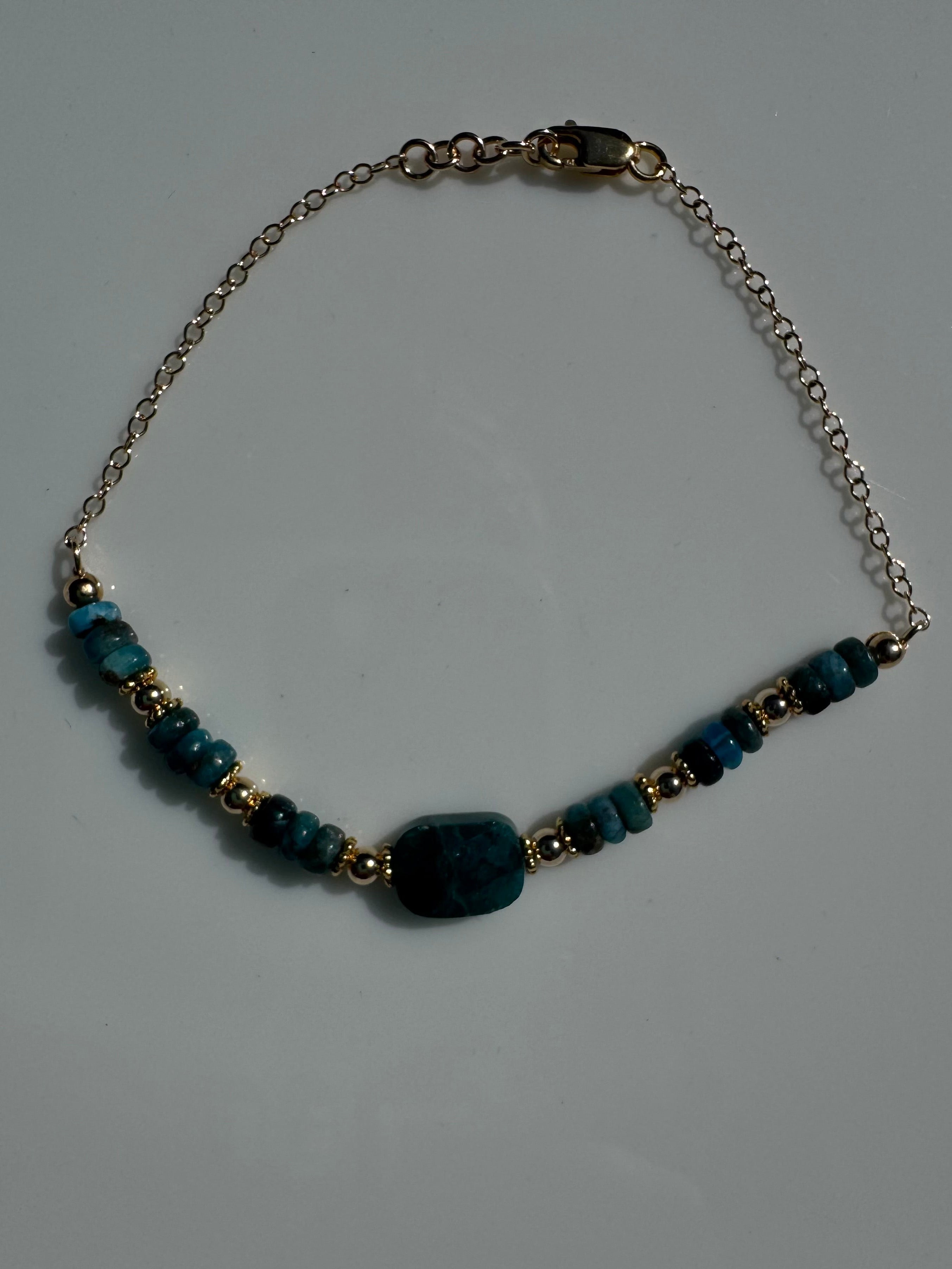 Gold Filled Apatite Gem Stone Bracelet