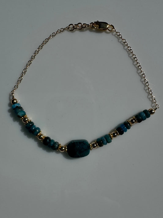 Gold Filled Apatite Gem Stone Bracelet