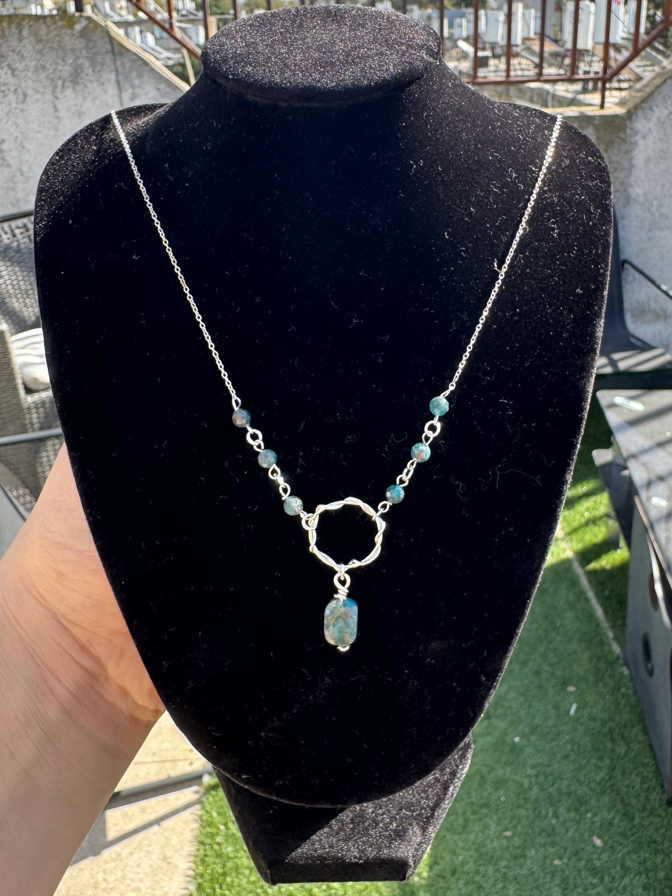 Silver Apatite Necklace