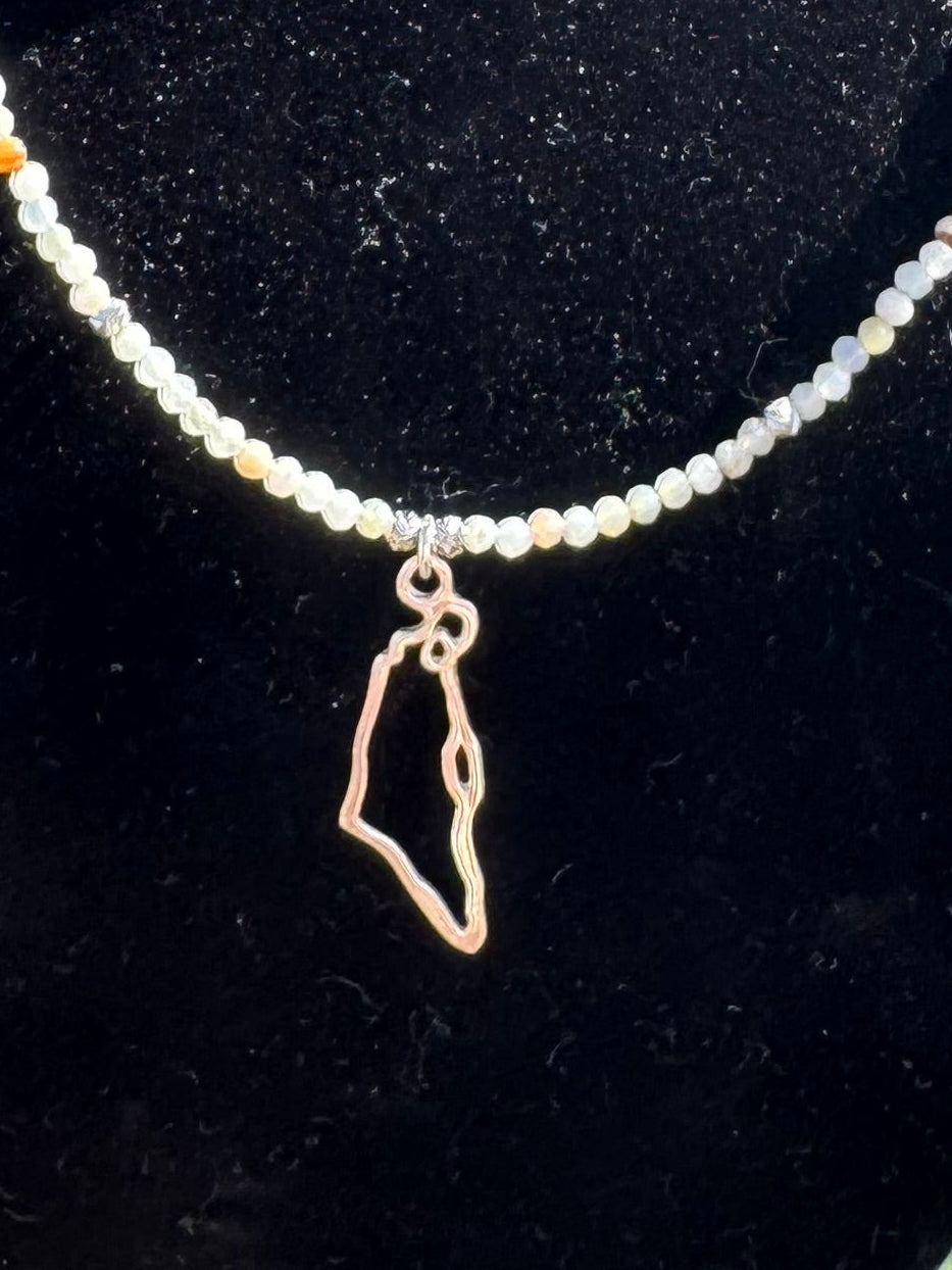 Amazonite Map of Israel Necklace