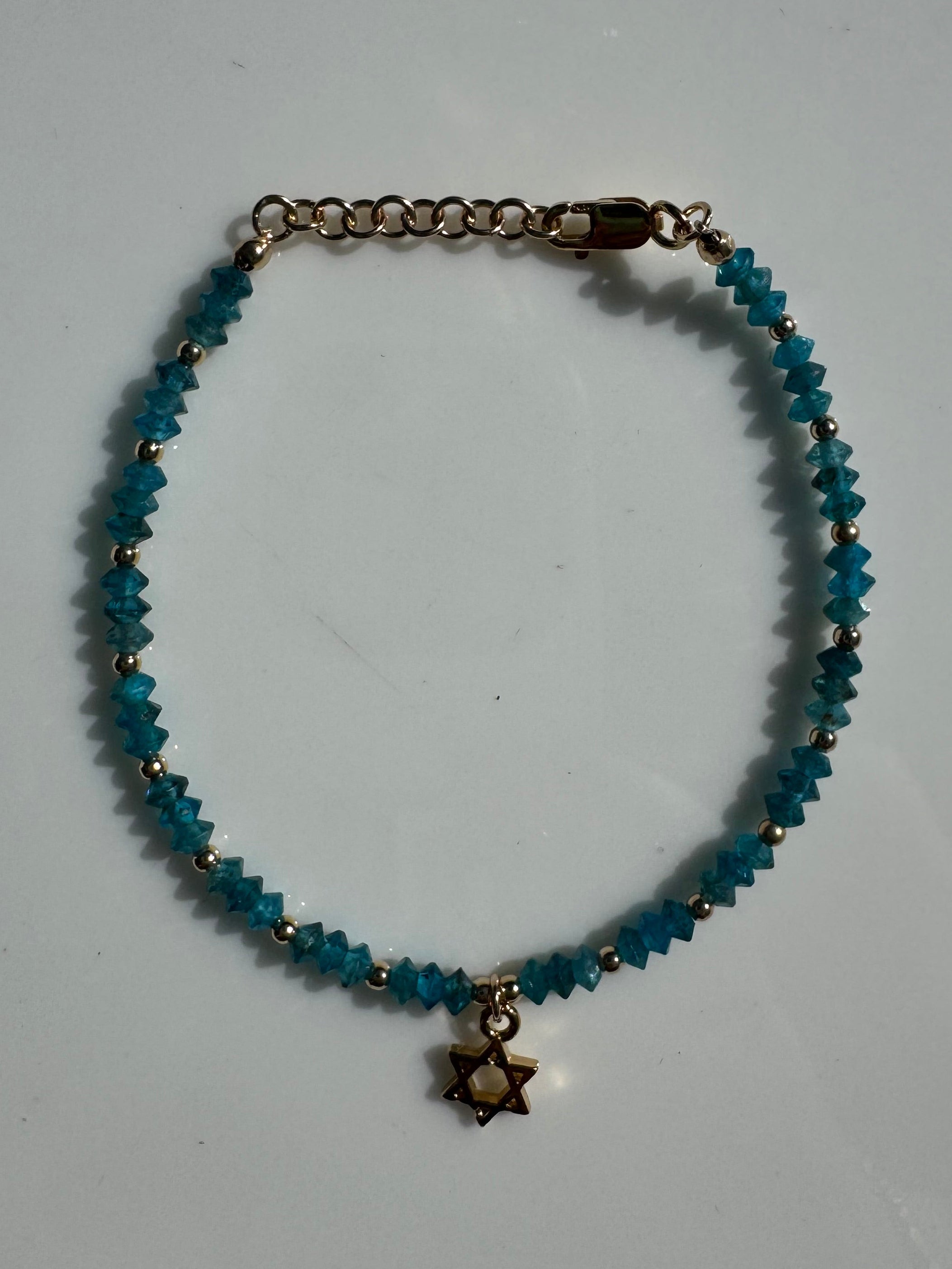 Blue and Gold Jewish Star Bracelet
