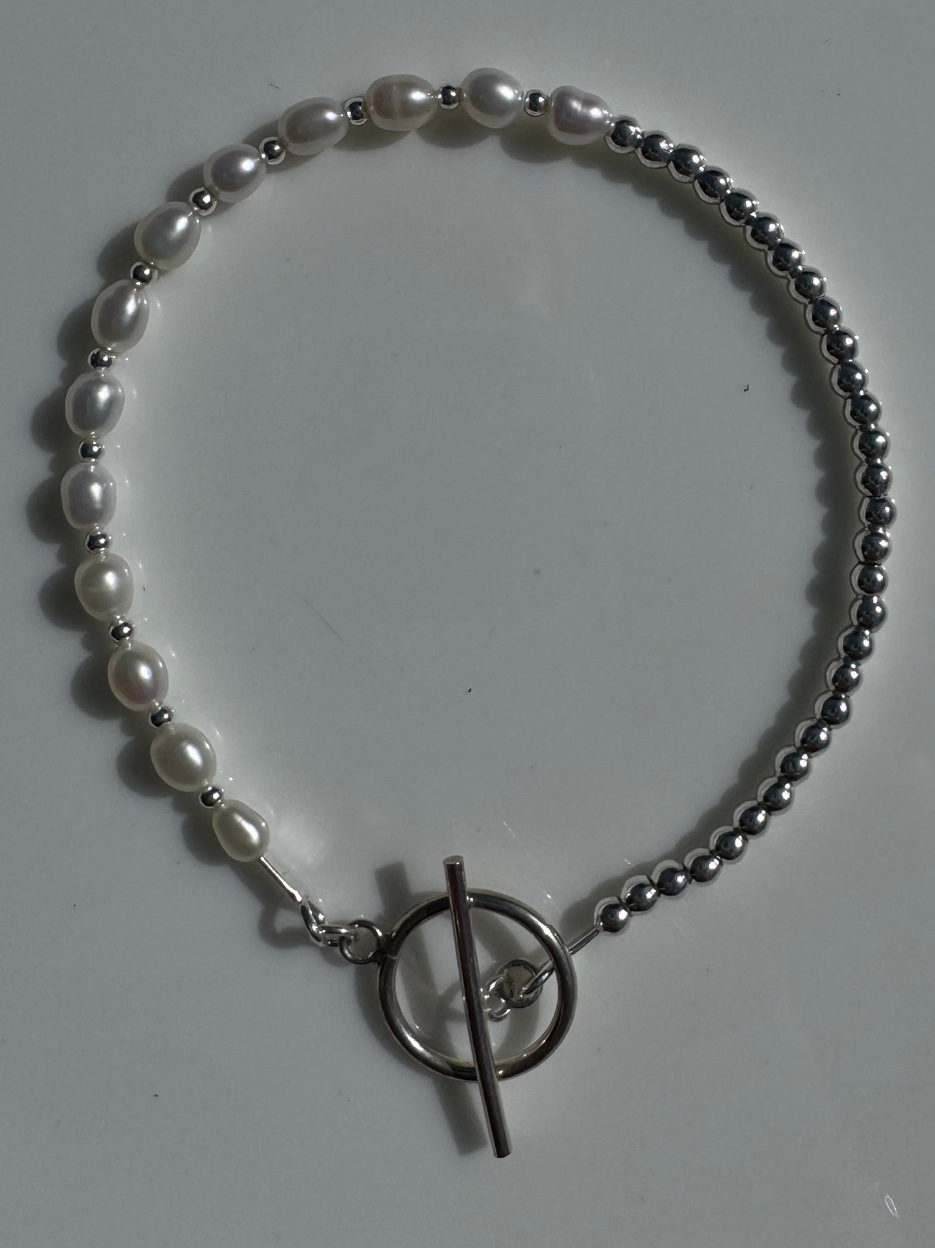 Silver and Pearl Bracelet