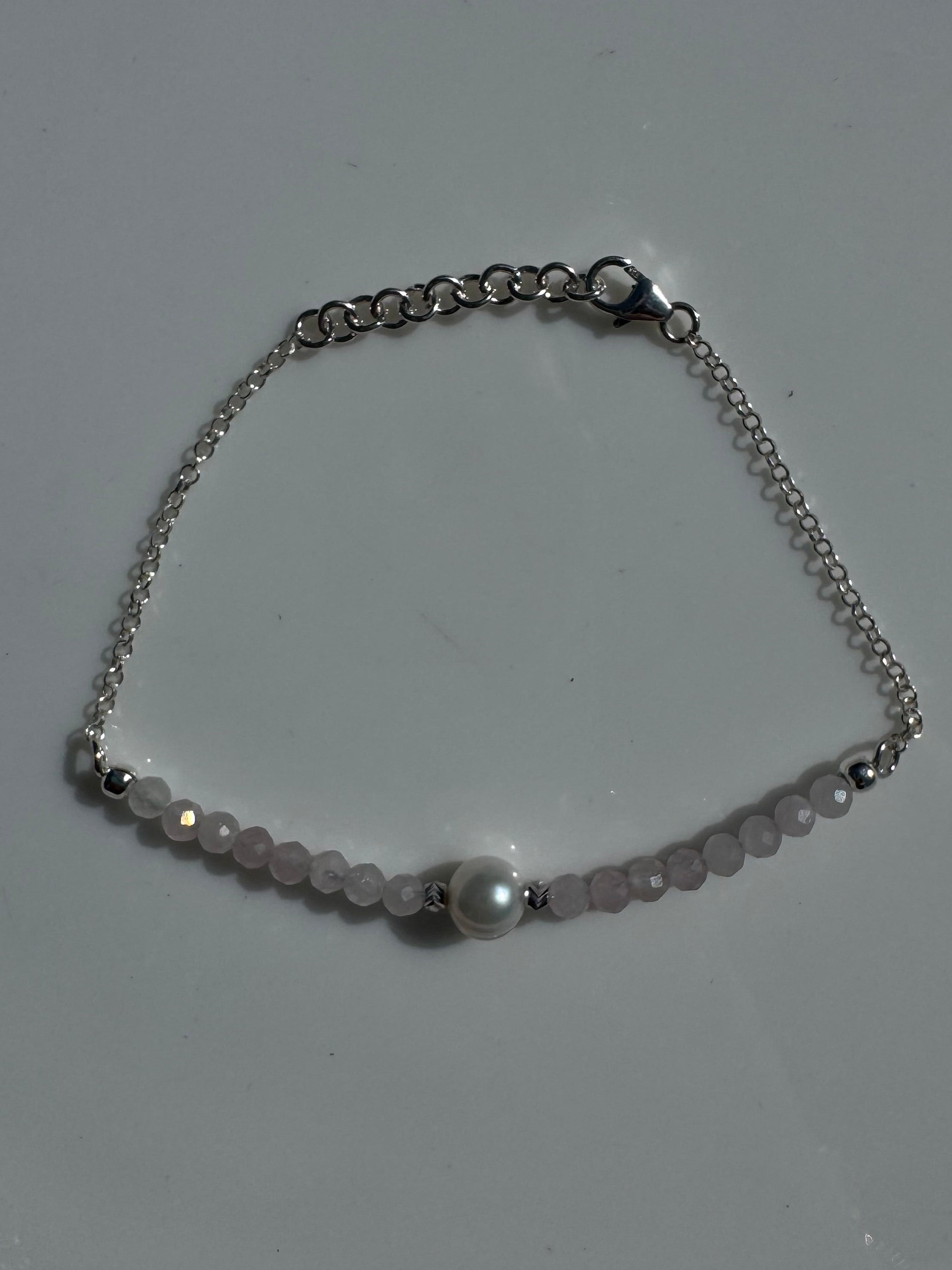 Rose Quartz Pearl Bracelet