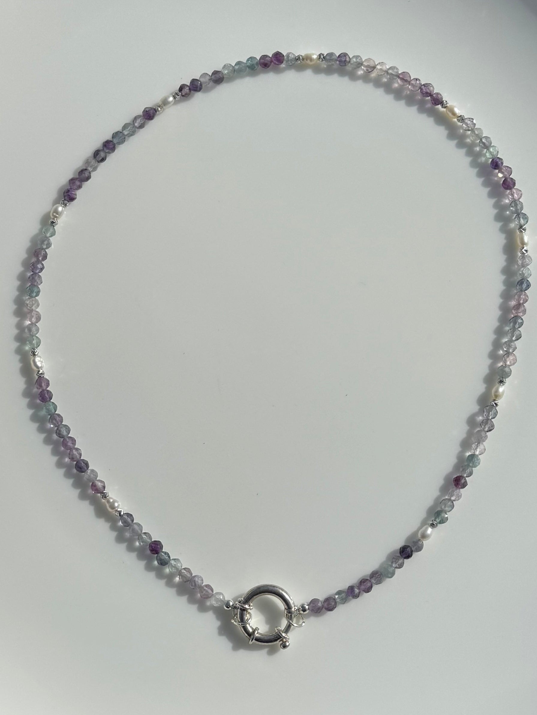 Fluorite Spring Clasp Necklace