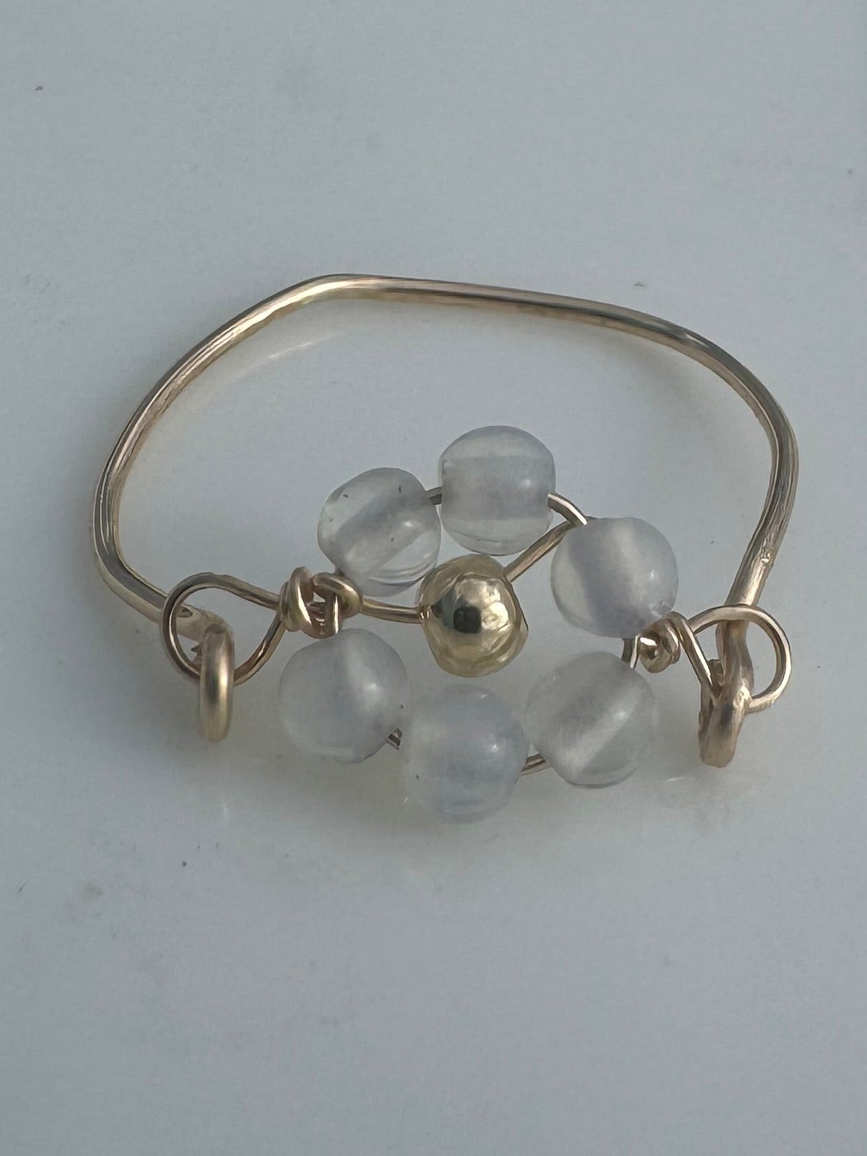 White and Gold Flower Ring