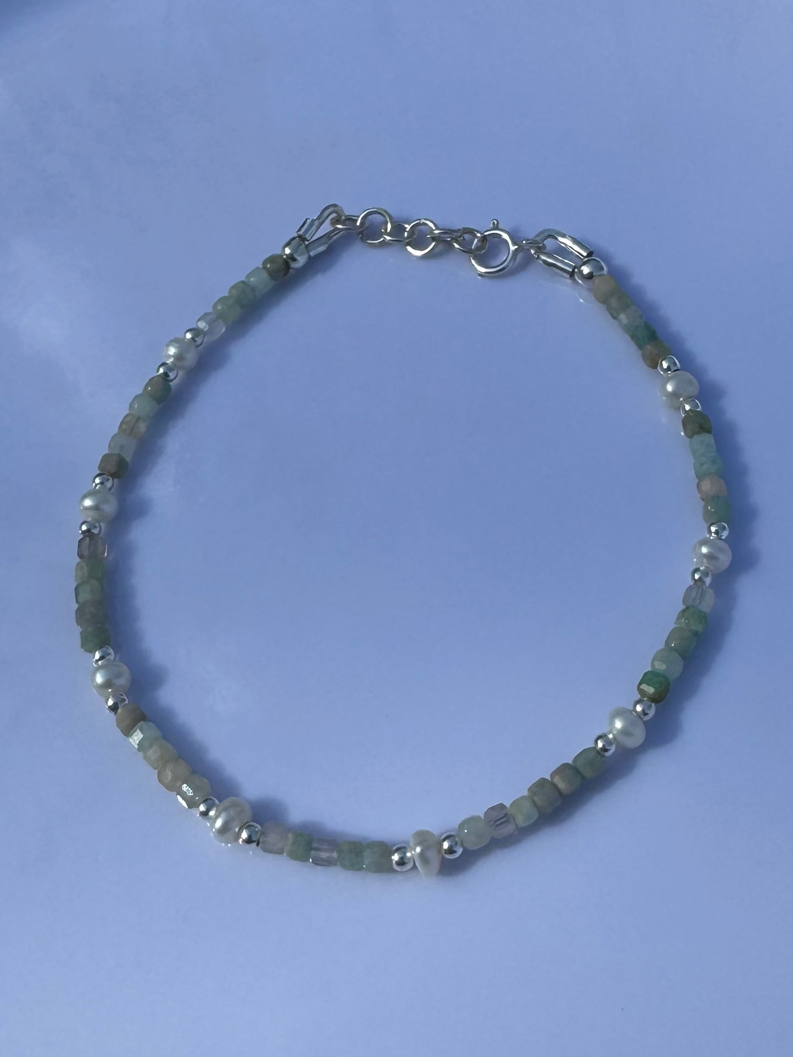 Sage and Pearl Bracelet