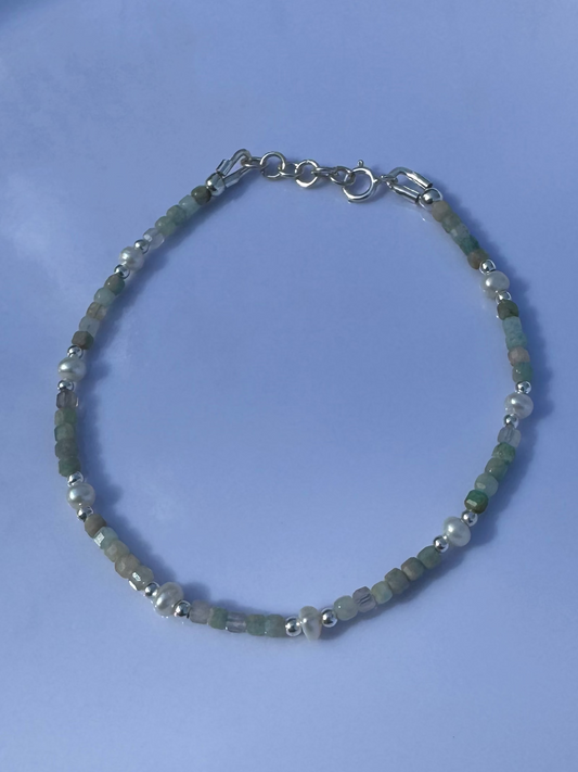 Sage and Pearl Bracelet
