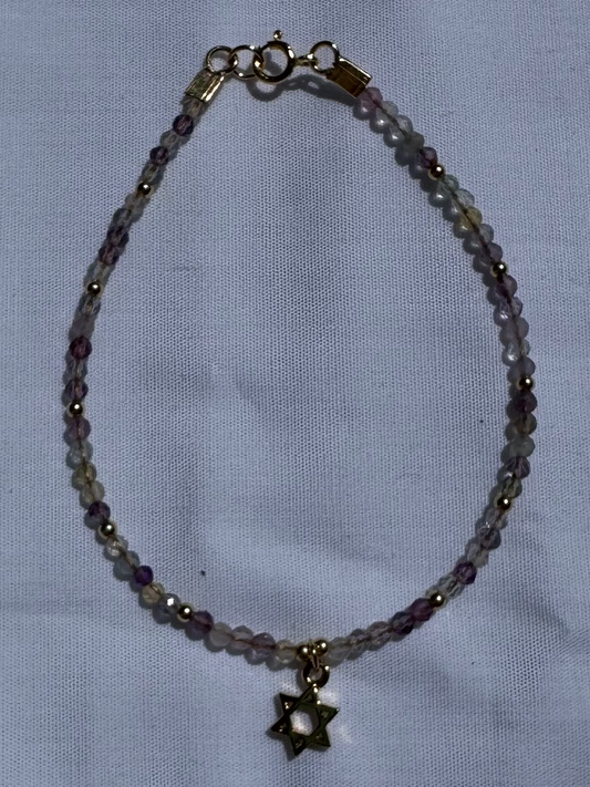 Purple Star of David Bracelet