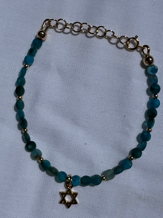 Blue Star of David Bracelet