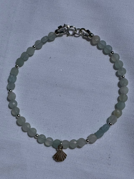 Aquamarine Sea Shell Bracelet