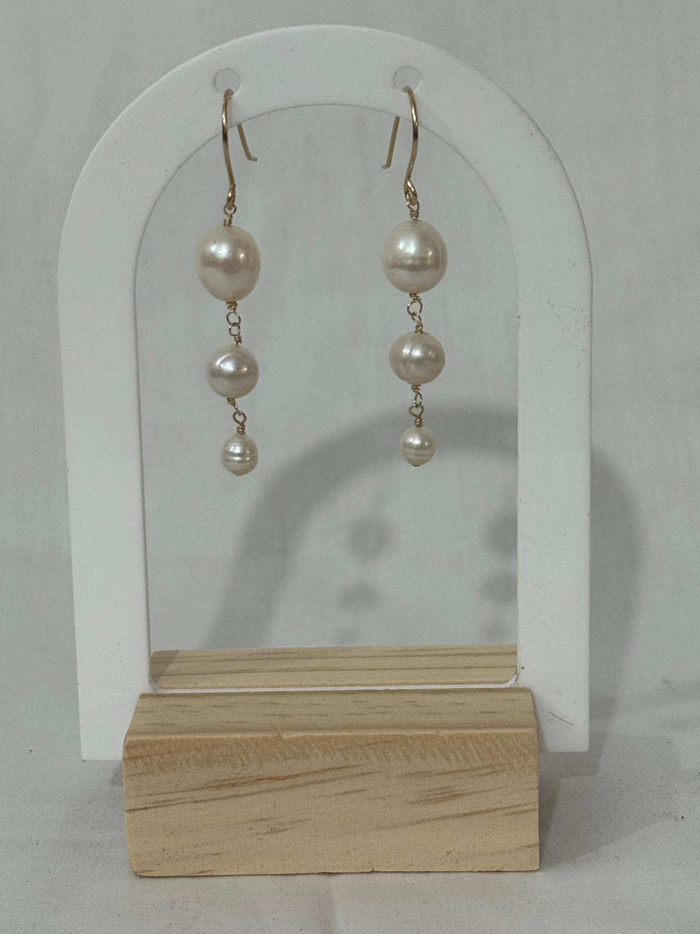 Triple Drip Pearl Earrings