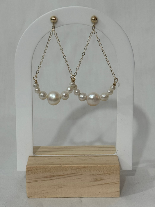 Soft Crescent Pearl Earrings