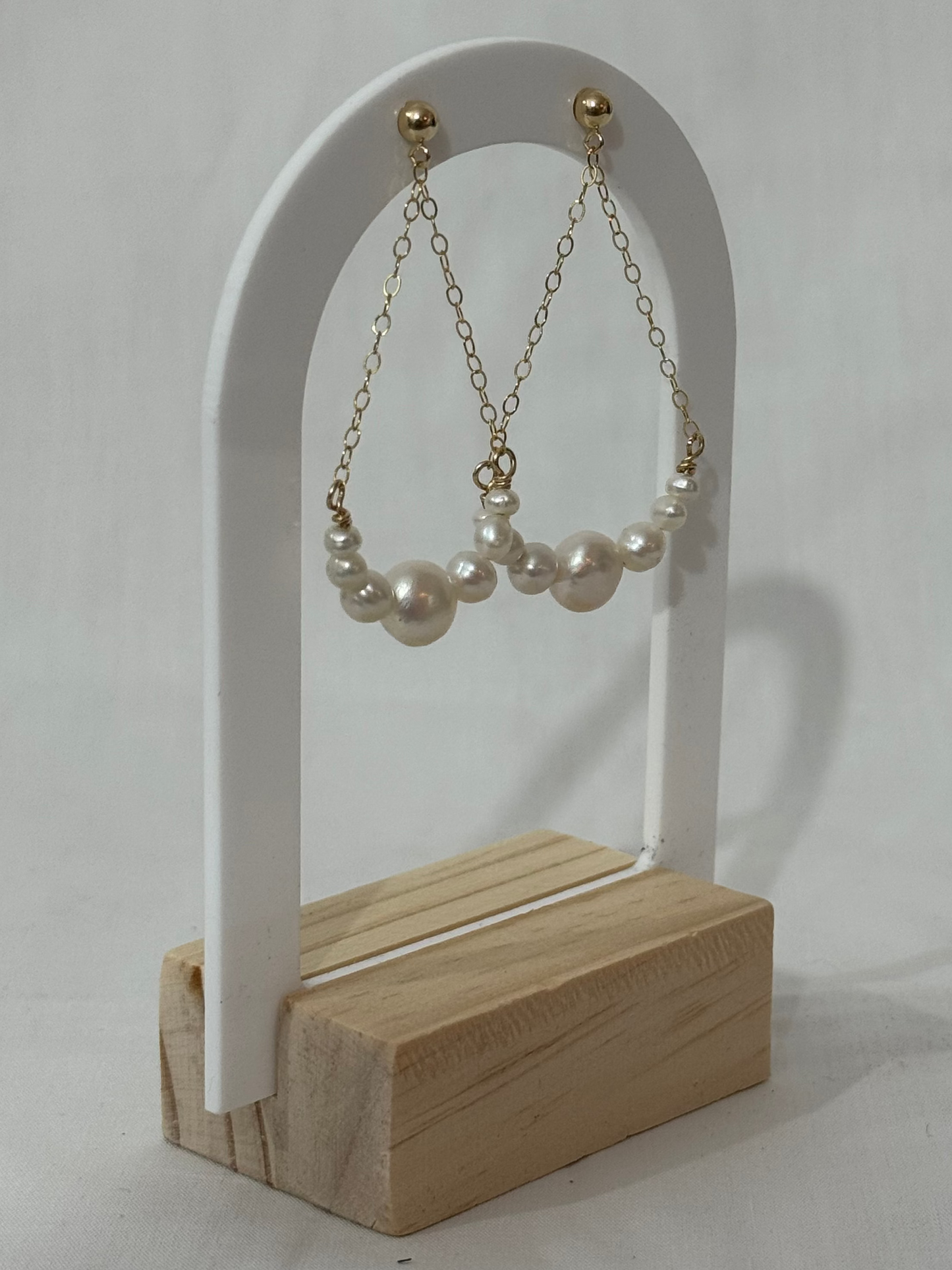Soft Crescent Pearl Earrings
