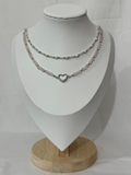 Double Layer Rose Quartz Necklace