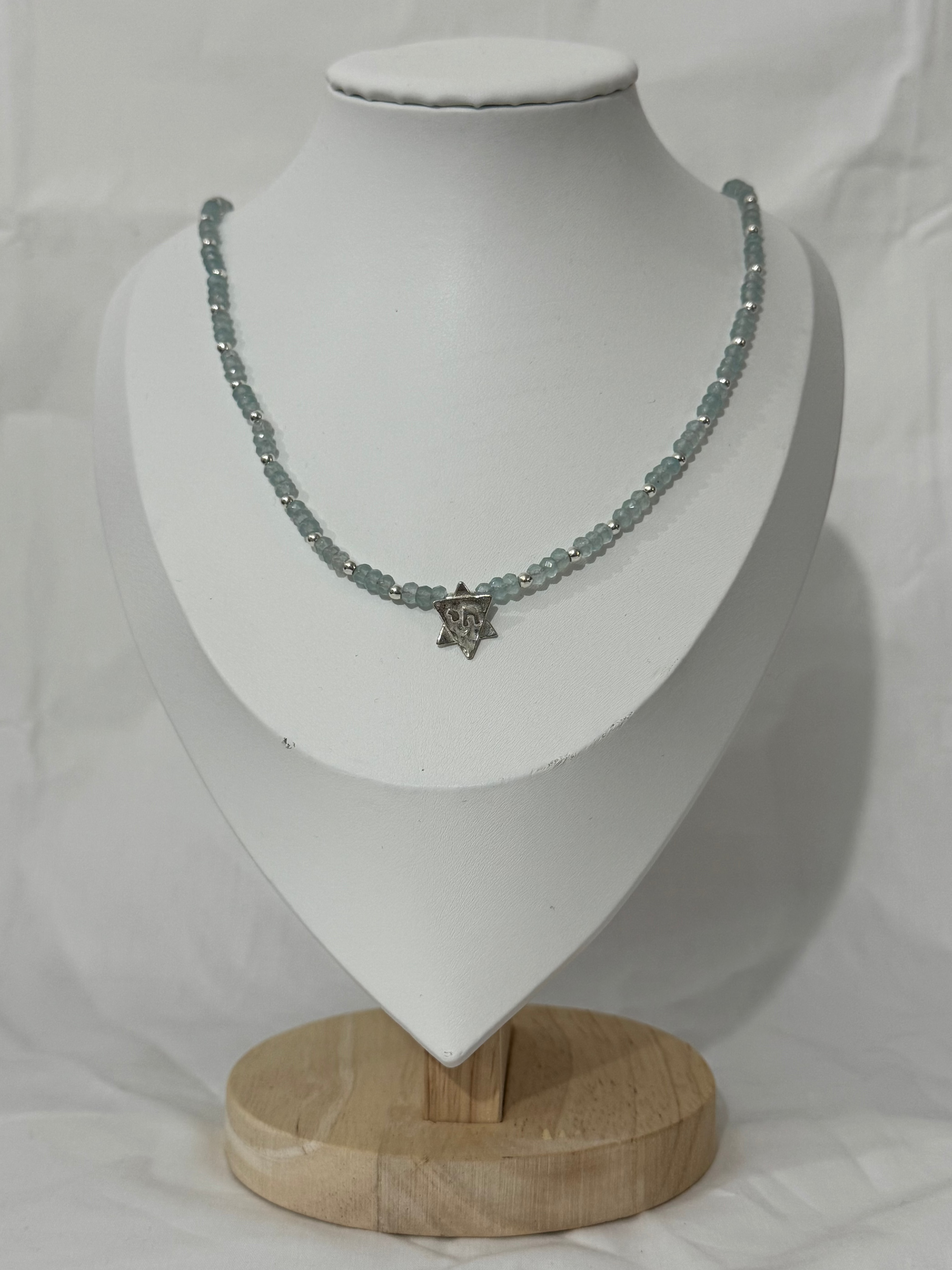 Blue Jewish Star Necklace