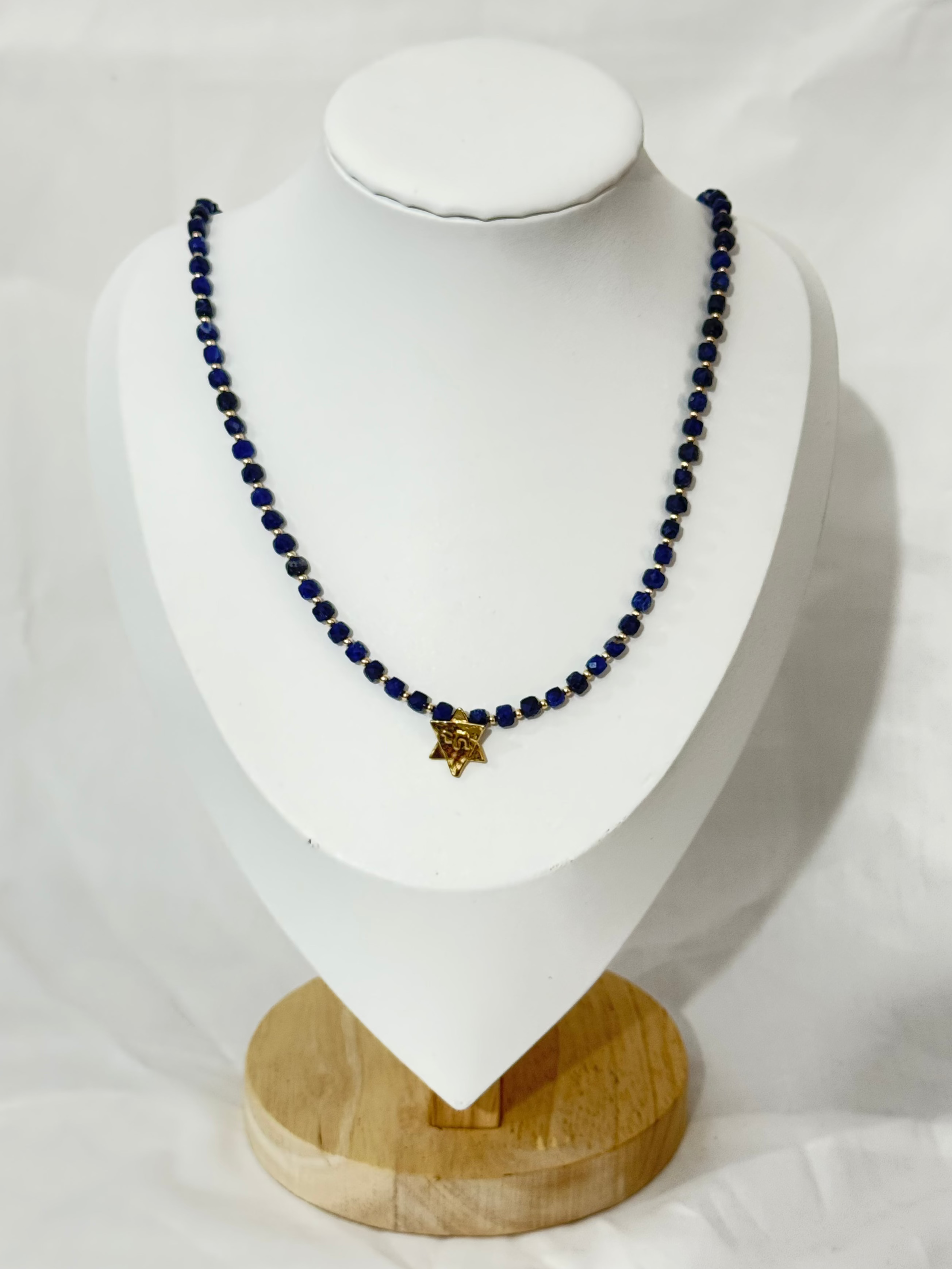 Dark Blue Jewish Star Necklace