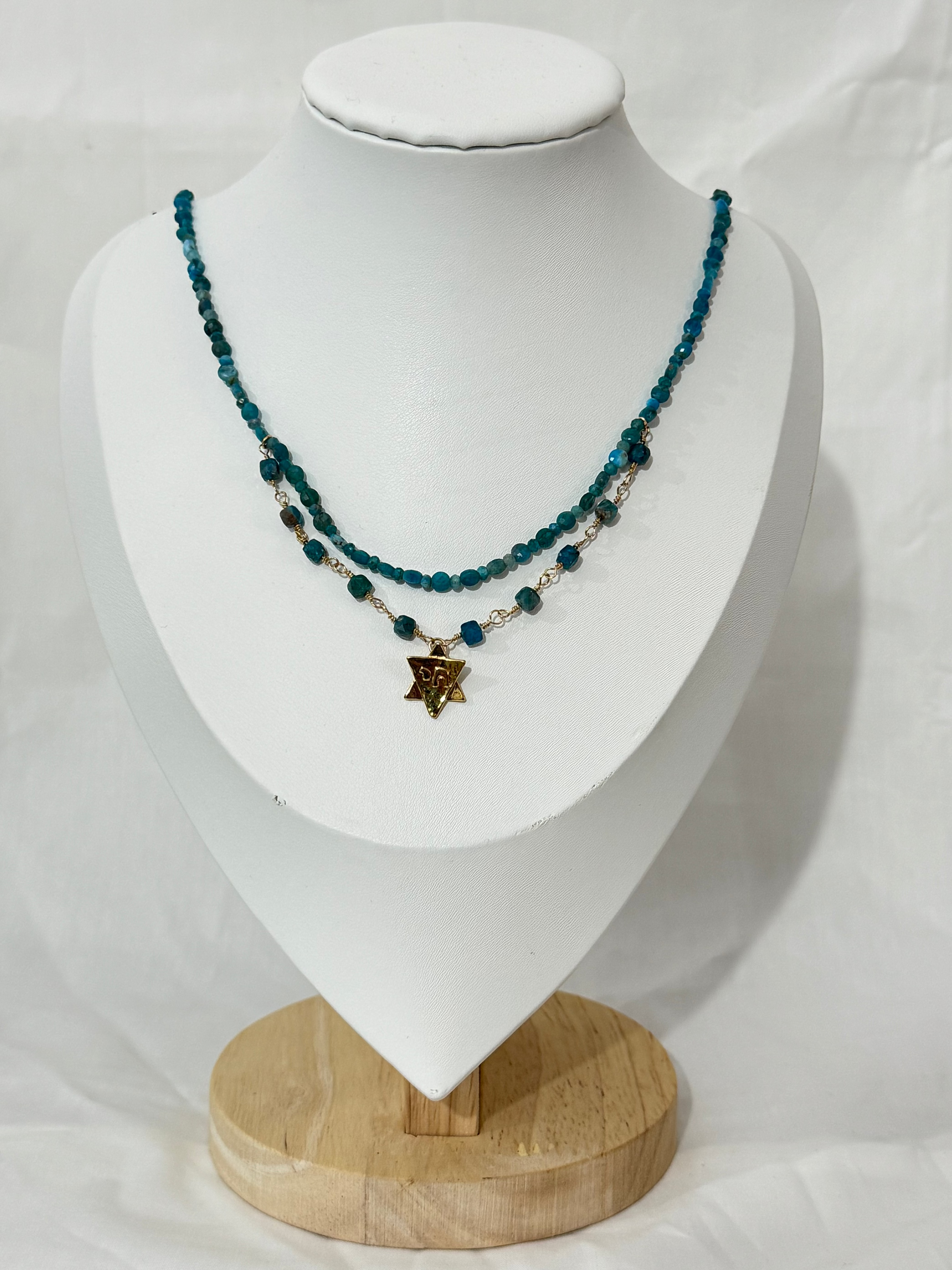 Apatite Jewish Star Necklace