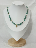 Gold Amazonite Sea Shell Necklace