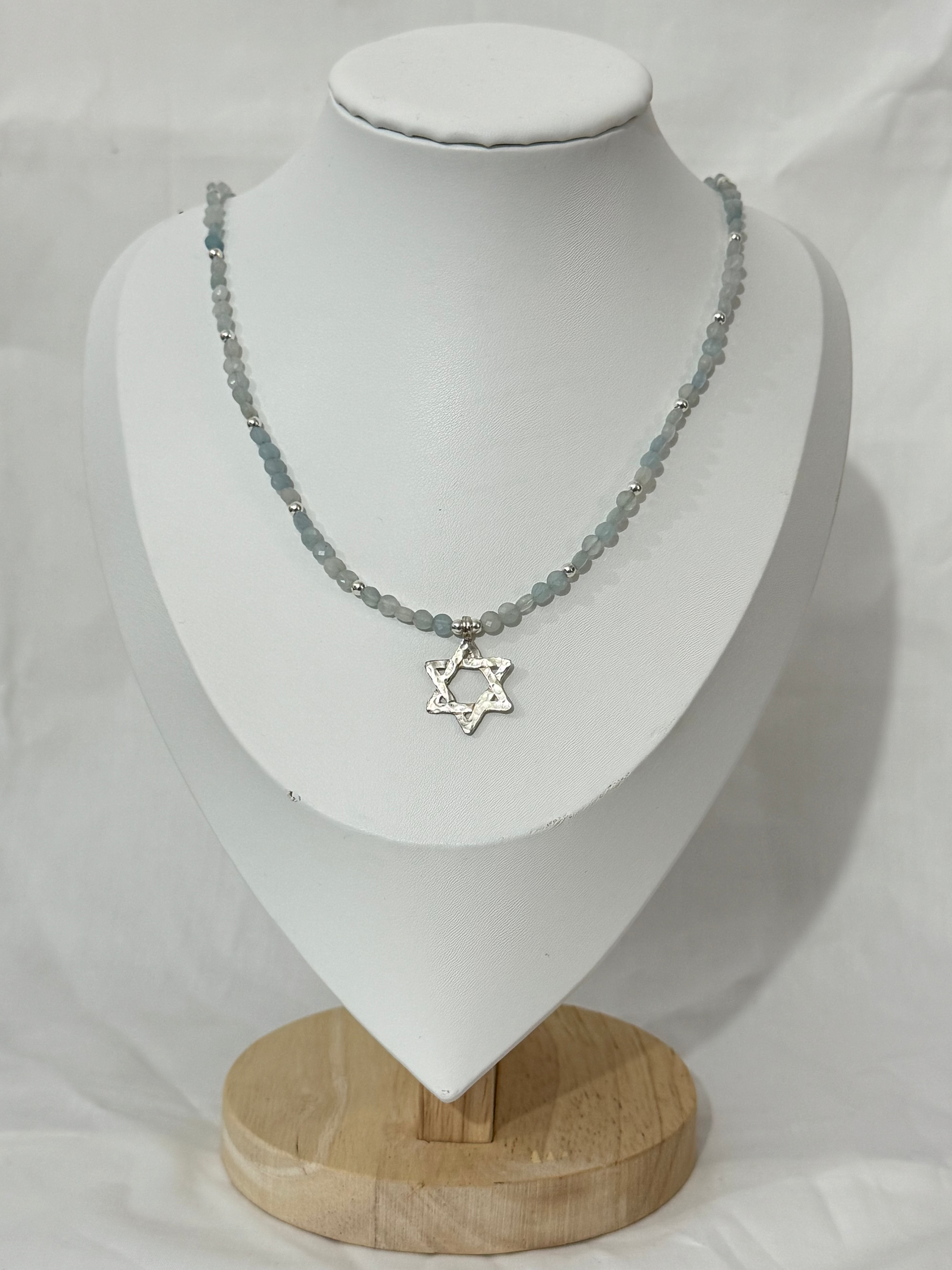 Blue Jewish Star Necklace