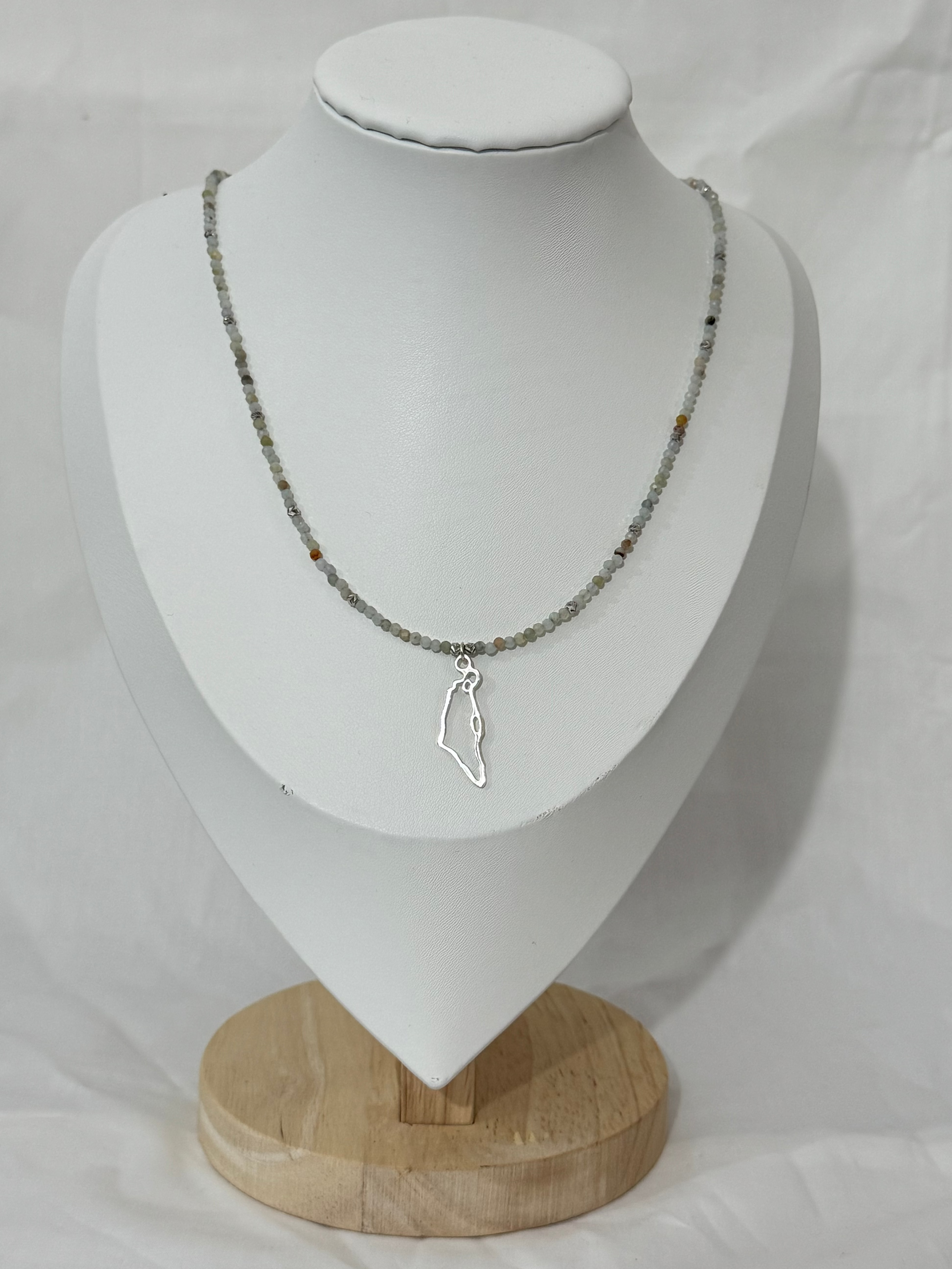 Amazonite Map of Israel Necklace