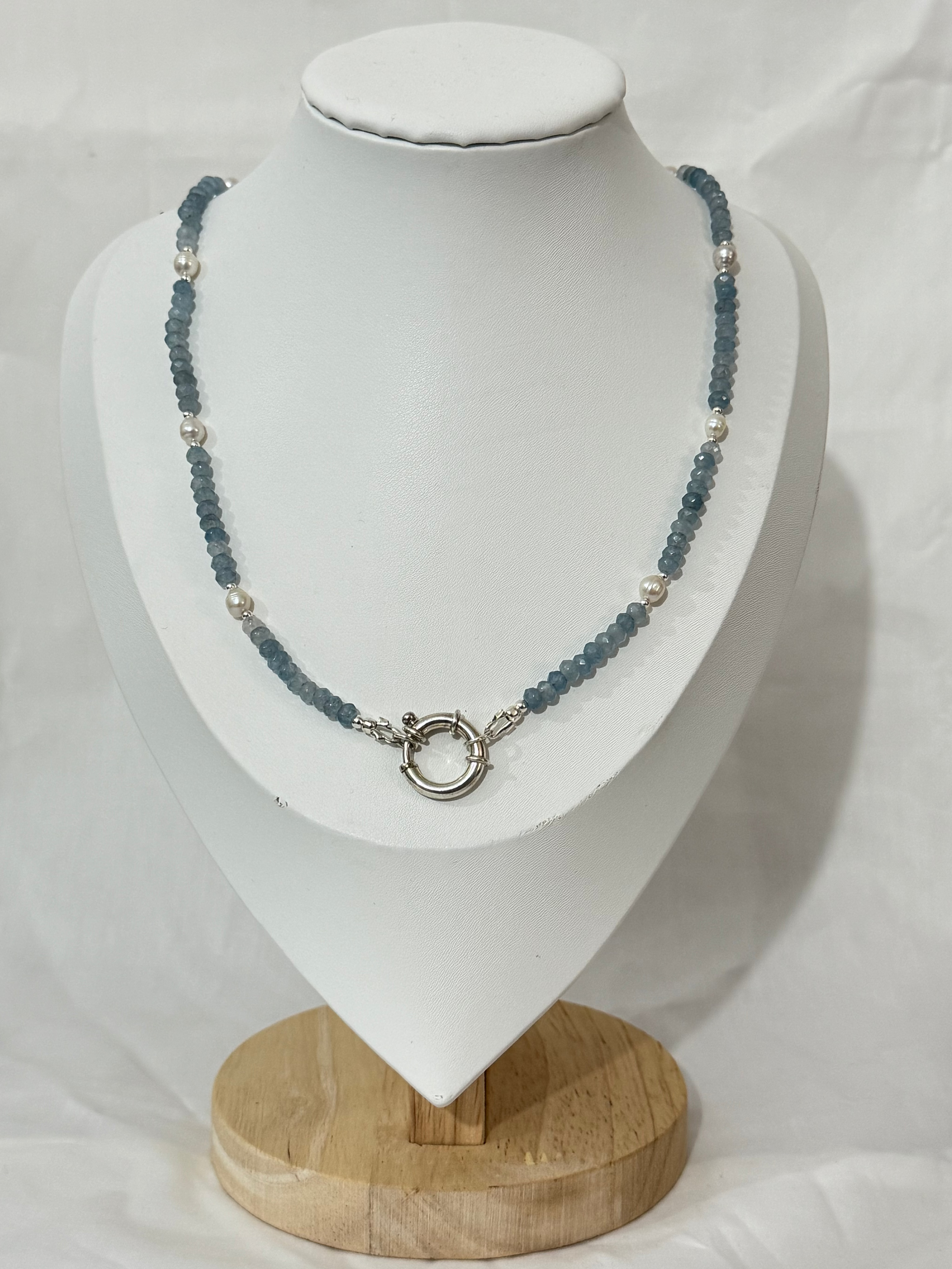 Blue Spring Clasp Necklace