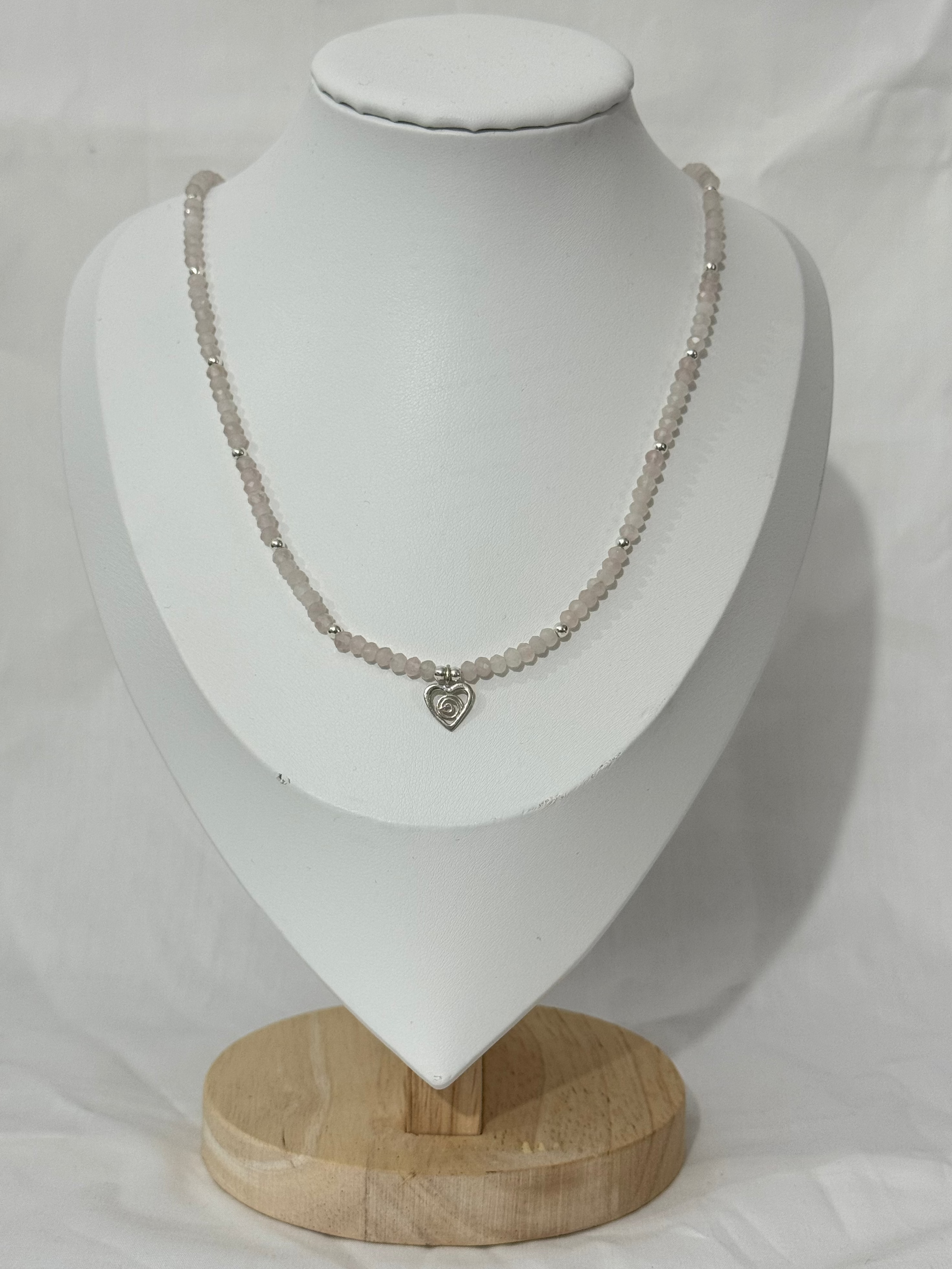 Rose Quartz Heart Necklace