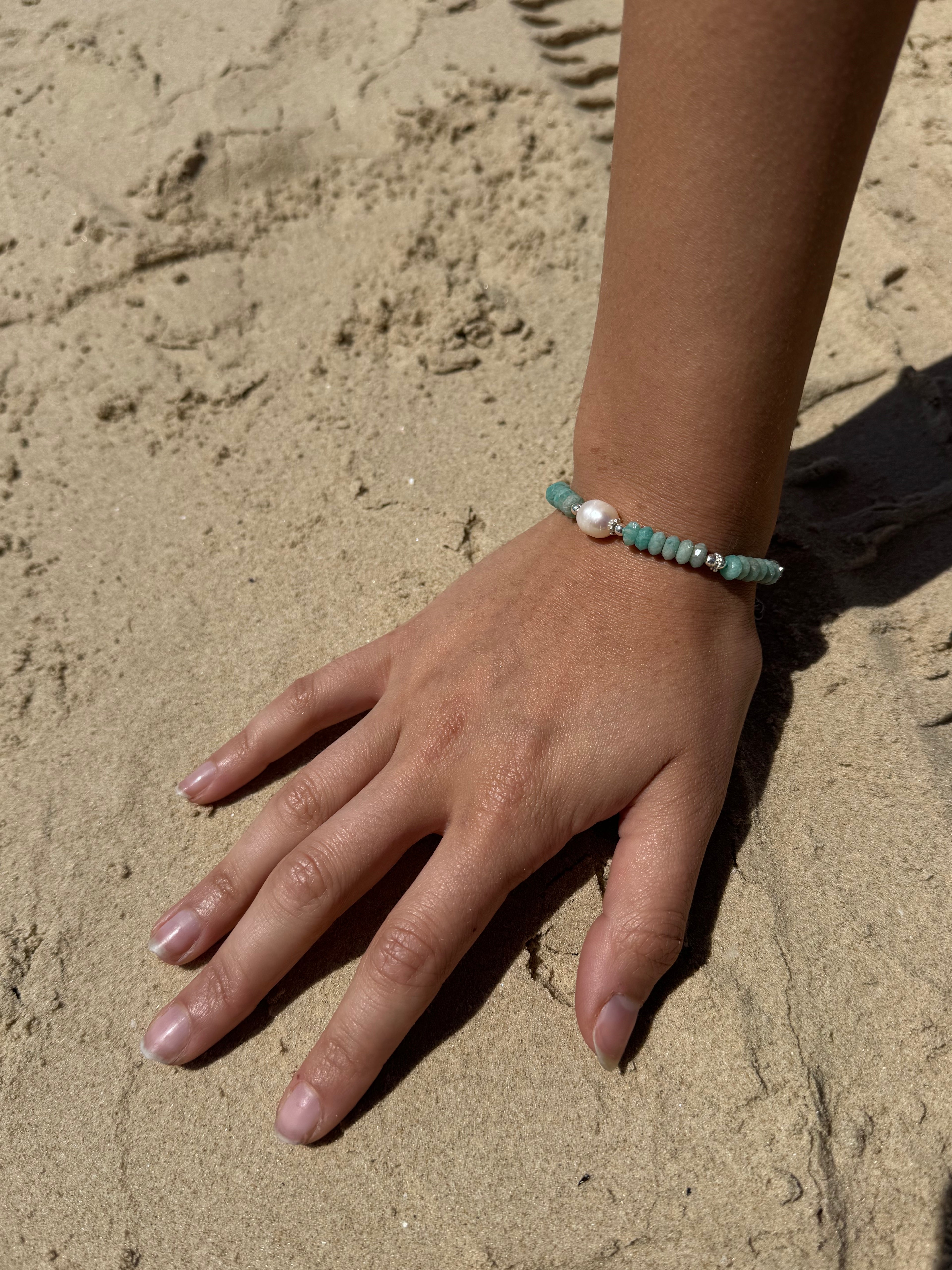 Amazonite Pearl Bracelet