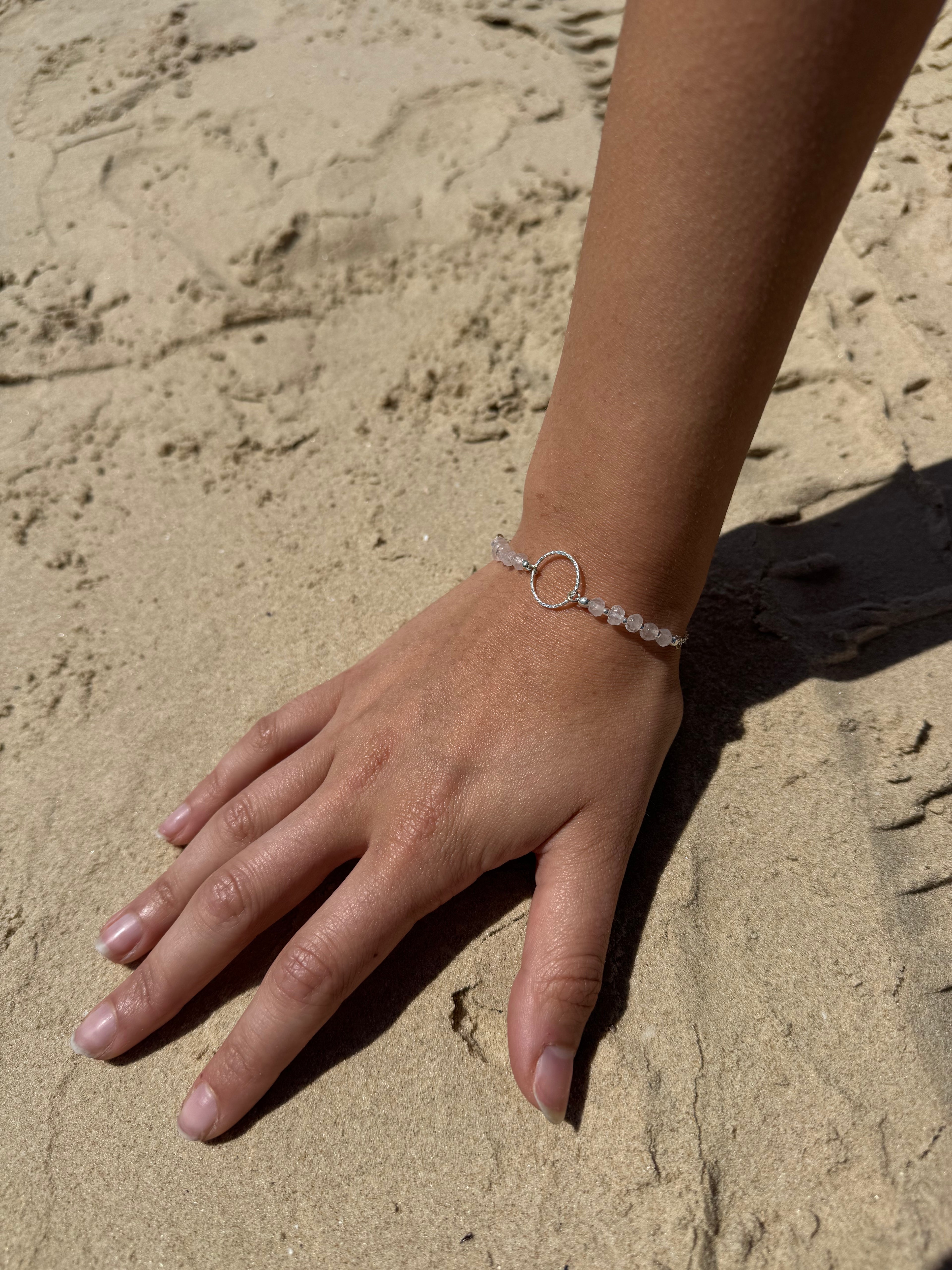 Rose Quartz Hoop Bracelet